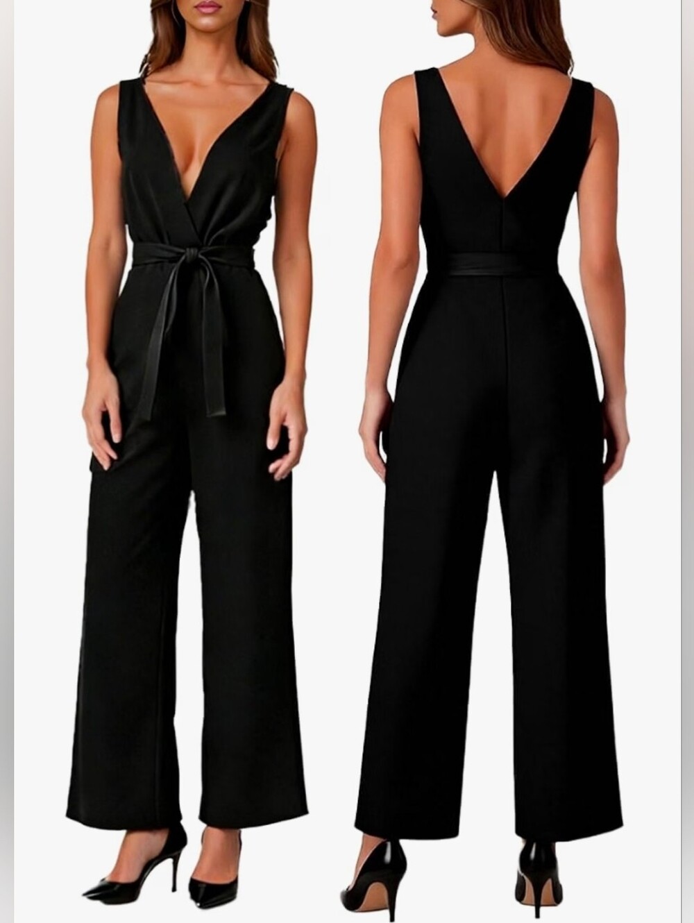 Sexy Cocktail Party Clubwear Casual Working Rompers Club Back Zip Belt Jumpsuit